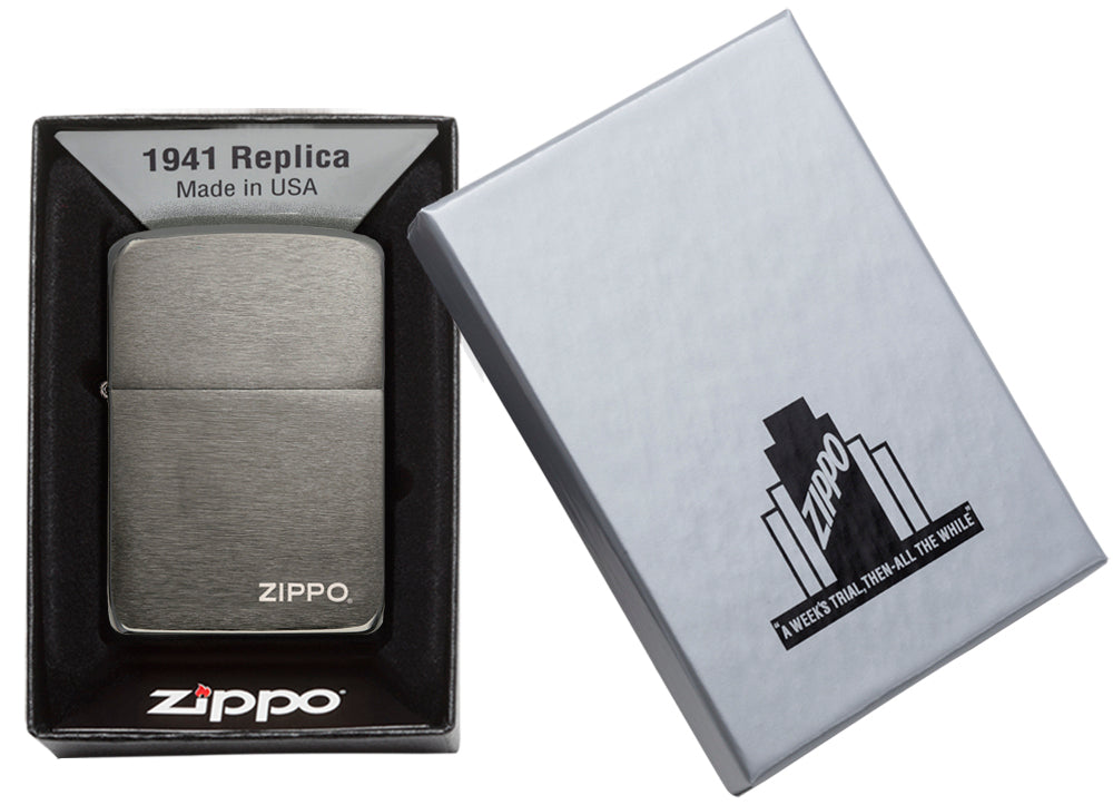 Zippo Black Ice® 1941 Replica with Zippo logo