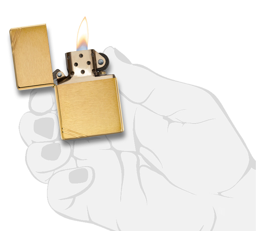 Zippo Brushed Brass Vintage with Slashes