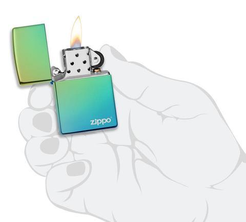 Zippo Classic High Polish Teal Zippo Logo