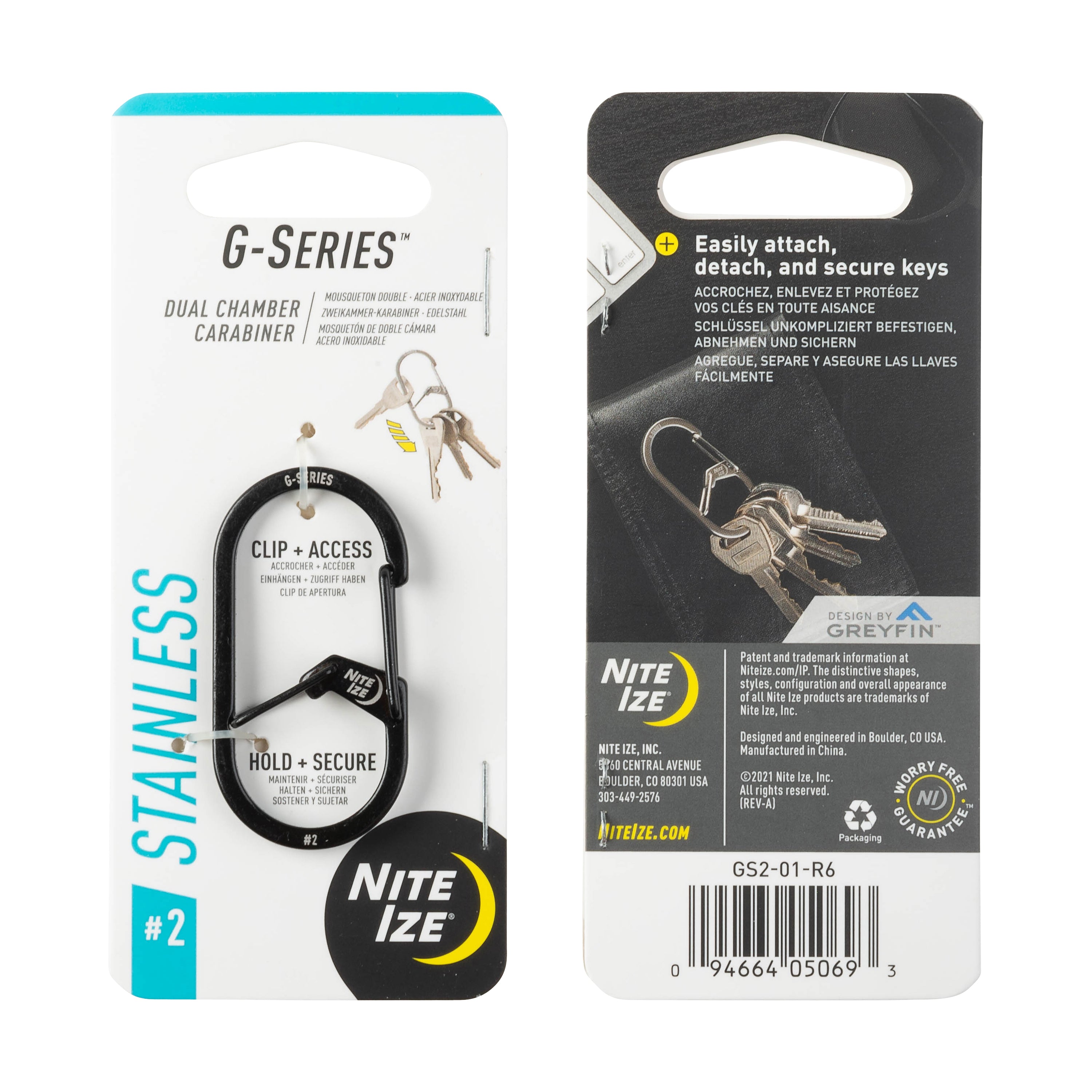 Nite Ize G-Series™ Dual Chamber Carabiner #2 - Black