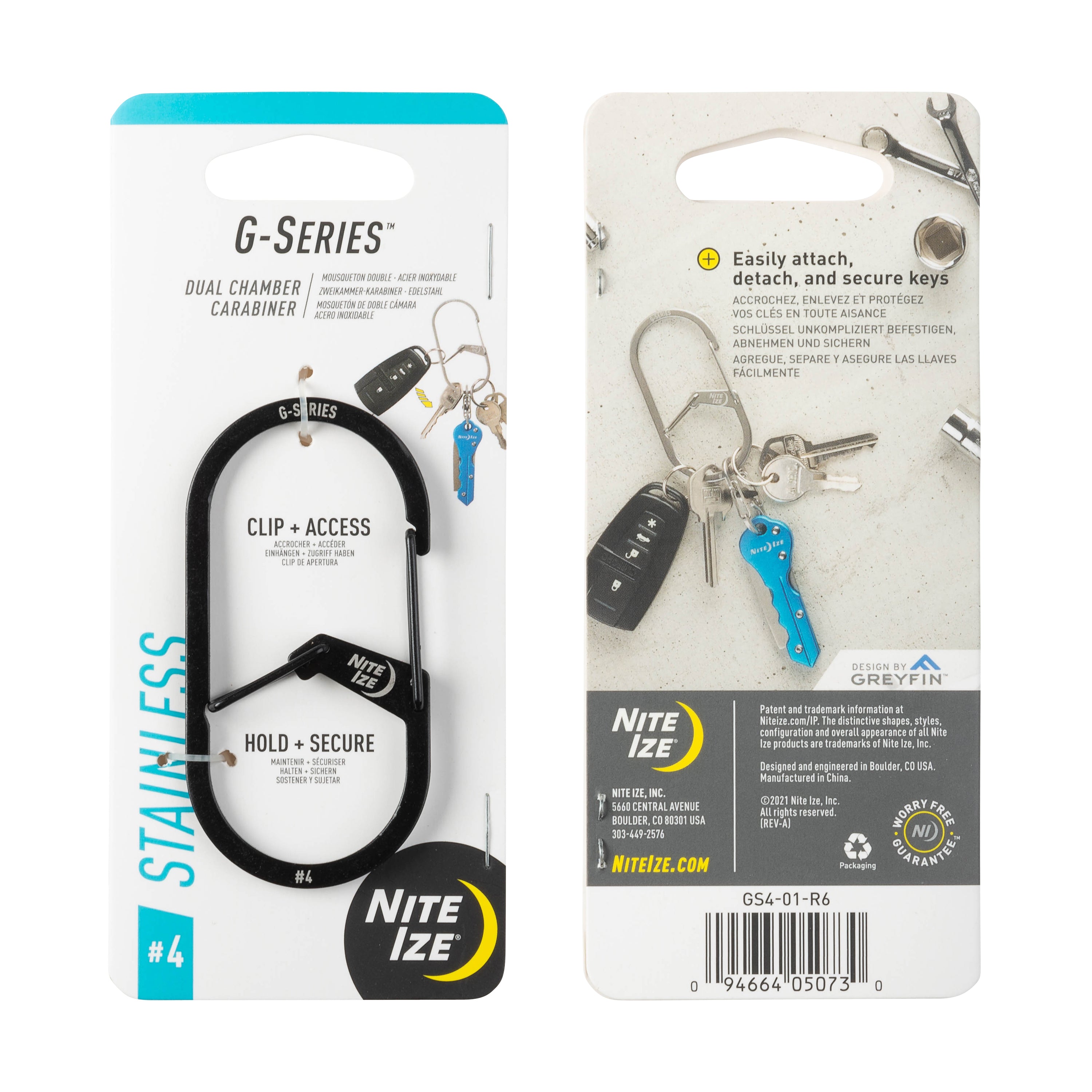 Nite Ize G-Series™ Dual Chamber Carabiner #4 - Black