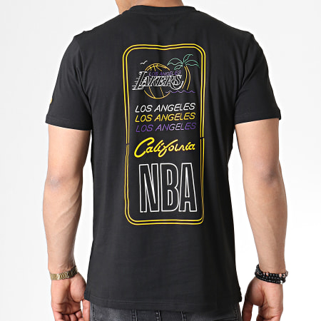 LA Lakers Neon Graphic Black T-Shirt